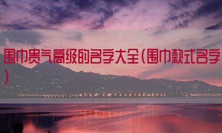 围巾贵气高级的名字大全（围巾款式名字）